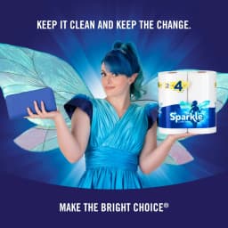 Sparkle Tear-a-Square Paper Towels, 6 Double Rolls - Thumbnail 2