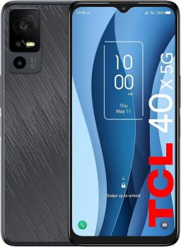 TCL 40 X 5G Unlocked Cell Phone, 5000 mAh, 4 GB RAM, 64 GB ROM, Starlight Black - Thumbnail 1