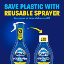 Dawn Platinum Powerwash Dish Spray, Dish Soap, Lemon Starter Kit, 16 fl oz - Thumbnail 5