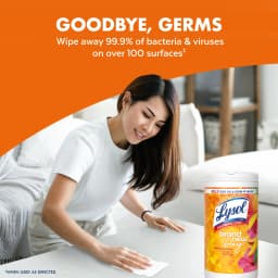 Lysol Disinfecting Wipes, All Purpose Cleaner, Multi Surface Antibacterial Cleaning Wipes, Cleaning Supplies, Mango & Hibiscus Scent, 80 Count - Thumbnail 5