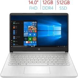 HP 14-inch FHD IPS Anti-Glare Display Laptop PC, Intel Core i5-1035G1 up to 3.6GHz, 12GB DDR4, 512GB PCIe M.2 SSD - Thumbnail 1