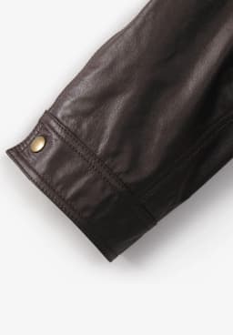 KingSize Men's Big & Tall Leather Bomber Jacket - Thumbnail 3