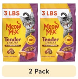 (2 pack) Meow Mix Tender Centers with Basted Bites, Chicken & Tuna Flavors, Dry Cat Food, 3 lb. Bag - Thumbnail 1