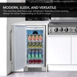 Whynter BOR-326FS 15″ Built-In Energy Star 3.0 cu. ft. Indoor/Outdoor Beverage Refrigerator Cooler Weatherproof in Stainless Steel - Thumbnail 6