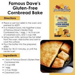 Famous Dave's Gluten Free Corn Bread Mix, 15 oz - Thumbnail 3