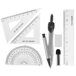PTOOTP Metal Drawing Tool Set with Compass, Protractor, and Measuring Instruments for Precision Drafting - Thumbnail 7