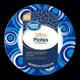 Great Value Ultra Disposable Paper Plates, 10 in, 200 Count - Thumbnail 4