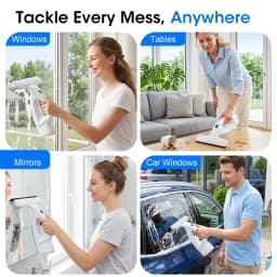 Electric Window Squeegee Glass Cleaner Tool, 3 in 1 Mirror Window Cleaner Squeegee Kit with Spray Cordless Electric Window Vacuum for Windows, Tiles - Thumbnail 7