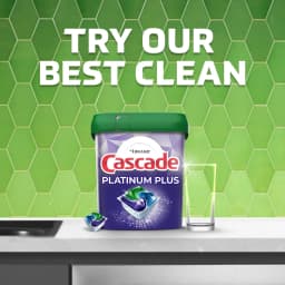 Cascade Platinum ActionPacs Dishwasher Detergent, Fresh Scent, 62 Count - Thumbnail 7