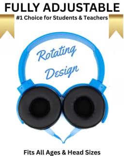 RHEA- New Barks Classroom Headphones W/ Mic – Sapphire, K-12 School Use, On-Ear Blue - Thumbnail 1