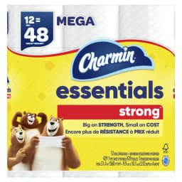 Charmin Essentials Strong Toilet Paper 12 Mega Rolls, 429 Sheets Per Roll - Thumbnail 3
