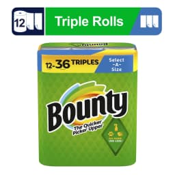 Bounty Paper Towels Select-A-Size, 12 Triple Rolls - Thumbnail 1