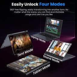 Golzer 16in Laptop 2 in 1 Touchscreen, Windows 11 Convertible Laptop, 16GB DDR4 640GB Storage - Thumbnail 3