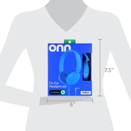 onn On-Ear Headphones with 3.5 mm Connector, Blue - Thumbnail 5