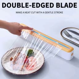 Kcavykas Cling Wrap Autumn Promotions Space-Saving Mounting Precise Cutting Implementation Cling Wrap With Cutter Durable Stable Versatility in Sizes - Thumbnail 2