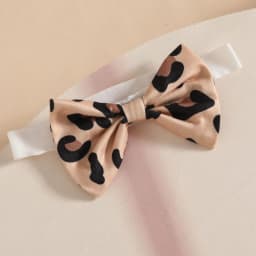 Newborn Girl Fall Winter Outfits Pants Set Preemie Infant Clothing Long Sleeve Ruffle Romper + Bow Leopard Print Pants Clothing Sets for Newborn Baby Girl 0 3 6 9 12 18 24 Months - Thumbnail 5