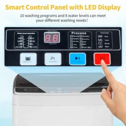 BAYUELSWU Portable Washing Machine 17.6lbs Full-Automatic Washing Machine, Apartment Washing Machine 10 programs 8 Water Level Selections with Led - Thumbnail 5