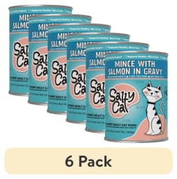 (6 pack) Salty Cat Minced Salmon Flavor in Gravy Wet Cat Food, 13 oz Can - Thumbnail 1