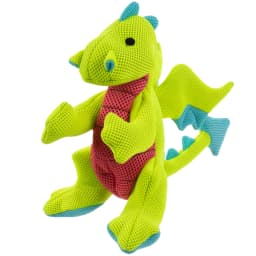 goDog Dragons Squeaky Plush Dog Toy with Double Chew Guard Technology, Durable Fabric & Squeaker for Active Play, Green, Large - Thumbnail 1
