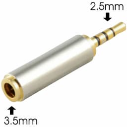 KNACK- Gold 3.5Mm Female To 2.5Mm Male Stereo Audio Headphone Jack Adapter Converter - Thumbnail 2