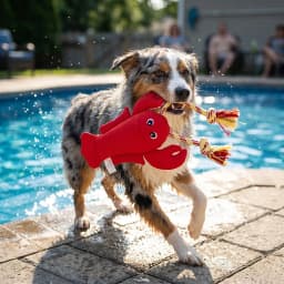 Vibrant Life Summer Floating Red Lobster Dog Toy with Rope, Chew Level 2 - Thumbnail 2