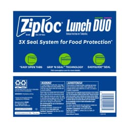 Ziploc® Brand Lunch Duo Variety Pack with EasyGuide™ Texture, Grip 'n Seal Technology™, 200 Count - Thumbnail 10