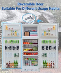 Top Freezer Propane Refrigerator 13.4 Cu ft 110V/LPG, Garage RV Cottages Chalets Use Offgrid - Thumbnail 3