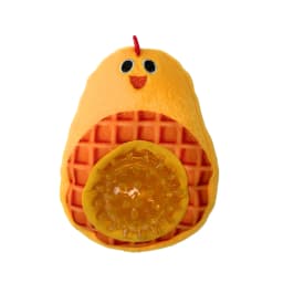 Vibrant Life Fetch Buddy Chicken Waffle Plush Dog Toy with Detachable Spikey Ball, Chew Level 1 - Thumbnail 2