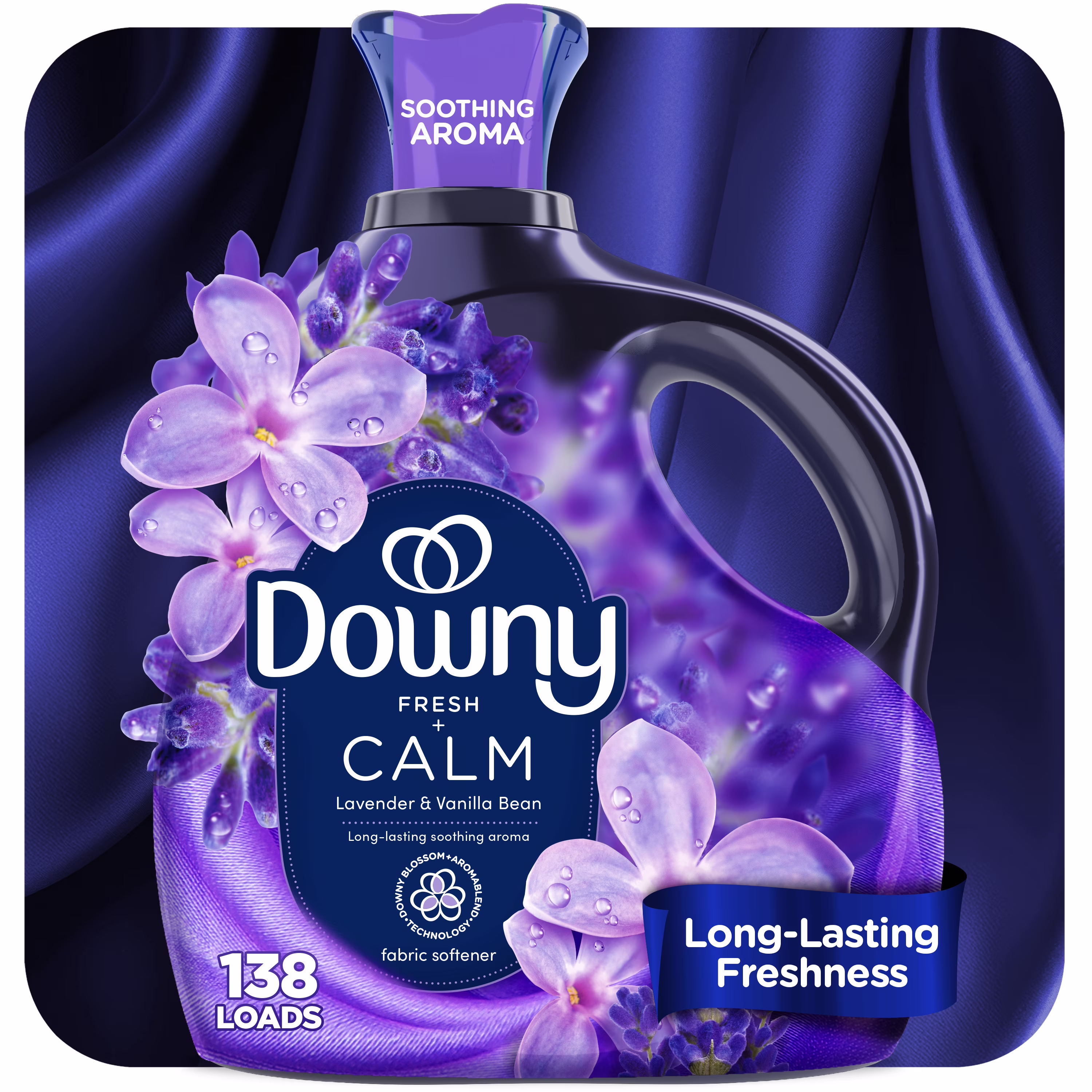 Downy Ultra Soft Liquid Fabric Softener, Calm, Lavender & Vanilla Bean, 93 fl oz, 138 Loads - Thumbnail 1