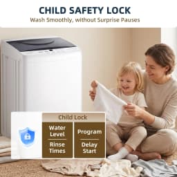 SHOUFTW Washing Machine, 10 Cycle Program with Air Dry, 1.06 cu.ft Compact Washer, Stainless Steel Tub, 16.93 x 17.05 x 29.13 in for Apartments Dorms - Thumbnail 2