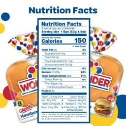 Wonder Bread Classic Extra Soft White Bread Hamburger Buns, 15 oz, 8 Ct, Shelf-Stable - Thumbnail 8