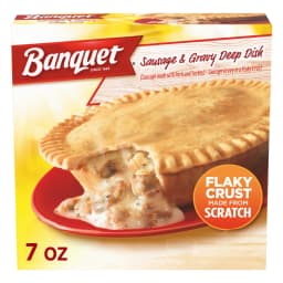 Banquet Sausage and Gravy Deep Dish Pot Pie, Frozen Meal, 7 oz - Thumbnail 1