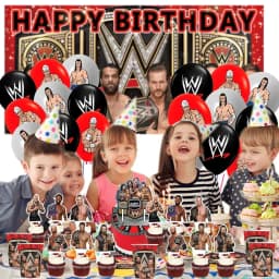 Wrestling Birthday Cups Party Supplies Plates Fans Decorations Cake Topper Decor - Thumbnail 6