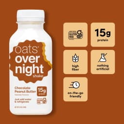 Oats Overnight Chocolate Peanut Butter Protein Overnight Oatmeal Shake, 2.2 oz, 1 Count - Thumbnail 3
