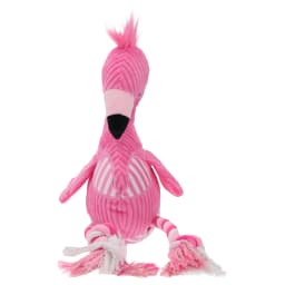 Vibrant Life Summer Plush Pink Flamingo Dog Toy with Rope, Chew Level 2 - Thumbnail 3