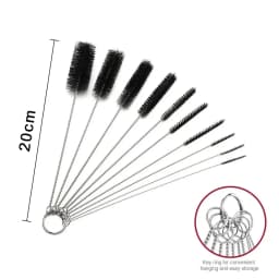 "Long Straw Brush, Nylon Pipe Tube Cleaning Brush, 10 Different Diameters, Straw Cleaner Brush set of 10 for Drinking Straws, Bottles, Keyboards - Thumbnail 2