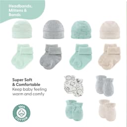 The Peanutshell Unisex Animals and Insects Cotton Layette Gift Set, Baby Clothes Essentials, 30-Piece - Thumbnail 2
