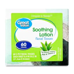Great Value Soothing Lotion Facial Tissues, 1 Cube, 60 Tissues per Cube, 3-Ply, Compare to Kleenex® - Thumbnail 4