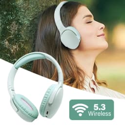 KNACK- Wireless Bluetooth Headphones Super Bass Foldable Stereo Earphones Mic Headsets - Thumbnail 1
