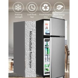 3.8 Cu.Ft Mini Fridge Freezer, 2 Door Small Refrigerator, 7 Level Adjustable Thermostat Freezer Fridge for Living Room, Kitchen and Apartment, Silver - Thumbnail 7