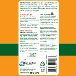 OdoBan Aroma Eliminator, 360-Degree Continuous Spray Natural Oil Real Citrus Air Freshener, Toilet Spray, 10 Ounces, Orange Scent - Thumbnail 2