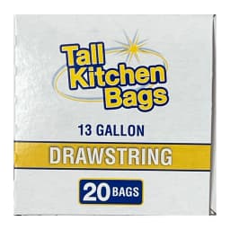 Basic Kitchen Trash Bags, 13 Gallon, Drawstring, 20 Bags - Thumbnail 4