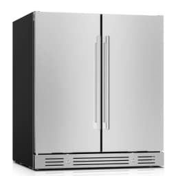 Yeego 30 Inch Wine & Beverage Cooler, Dual Zone 34–65°F, Holds 33 Wine Bottles & 80 Cans, Stainless Steel Door with Lock, Built-In or Under Counter - Thumbnail 1