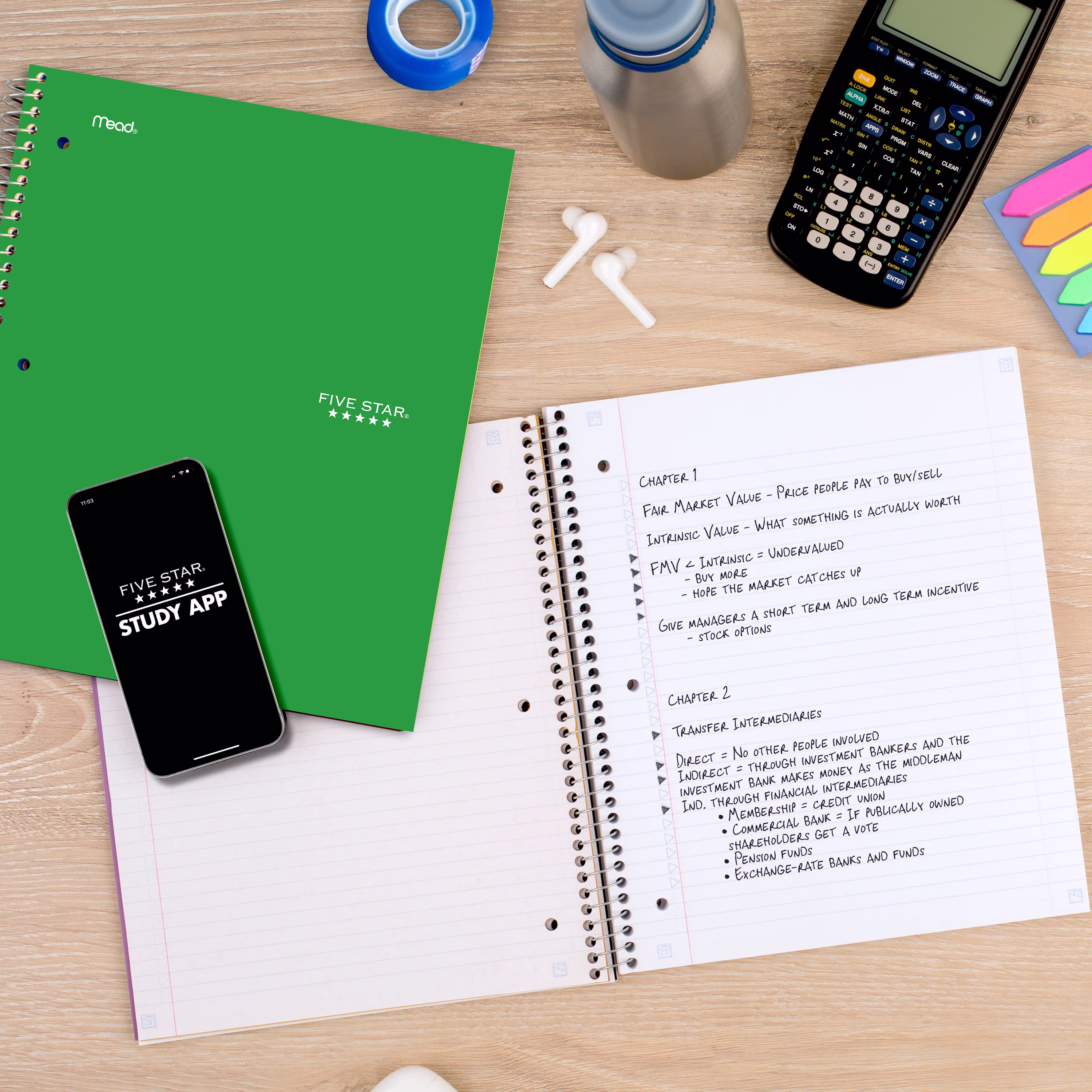Five Star Retro Green College Ruled 1 Subject Notebook with Study App, 8.5" x 11", Poly Cover, Spiral, 100 Sheets - Thumbnail 5