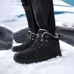 MeMoride Mens Snow Boots Waterproof Warm Faux Fur Lined Ankle Booties Non-slip Winter Hiking Boots for Men - Thumbnail 4
