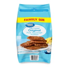 Great Value Fully Cooked Original Frozen Pork Sausage Patties, Family Size, 35.6 oz bag - Thumbnail 1
