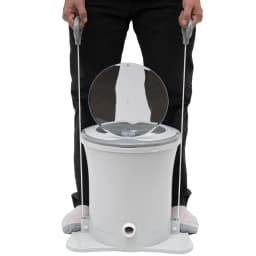 9L Portable Foot Operated Non-Electric Dehydrator Mini Manual Dehydrator Washing Machine White Round - Thumbnail 5