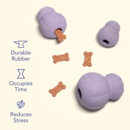 Oodles Durable Rubber Purple Fillable Interactive Dog Treater, XL - Thumbnail 3