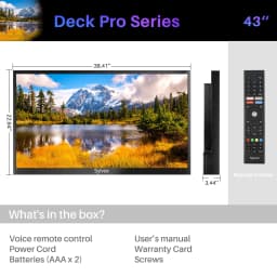 SYLVOX 43 inch Outdoor TV, 4K UHD Android Television 1000Nit Brightness for Partial Sun, IP55 Weatherproof (Deck Pro) - Thumbnail 7