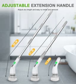 LOHEER Electric Spin Scrubber, Cordless Bathroom Scrubber Cleaning Brush for Floor, Bathtub, Kitchen - Thumbnail 3
